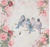 Servetter Vita med Fågel