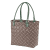 handvävd handväska av återvunnen plast och pu-läder intense shopper choklad brun