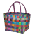 färgglad flerfärgad handväska från handed by handvävd av återvunnen plast