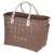 saint tropez handväska av återvunnen plast och pu-läder handtag från handed by i choklad brun färg