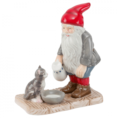 juldekoration jennys katt och tomte gjord i lergods