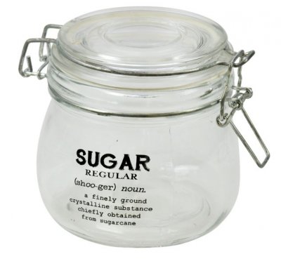 Glasburk m Tätförslutande Lock (Sugar)